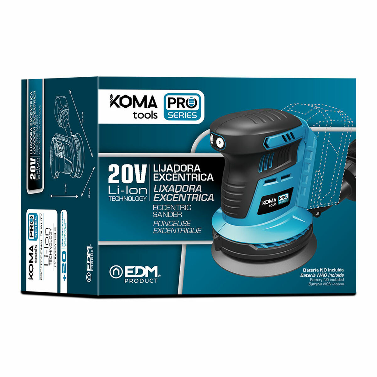 Lixadora excêntrica Koma Tools Brushless Ø 125 mm 20 V